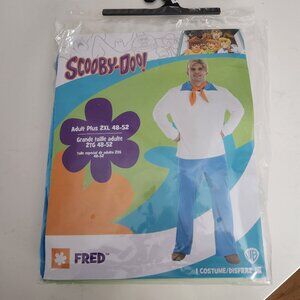Scooby Doo Fred Adult XXL 2XL 48-52 Cosplay Halloween Costume Warner Brothers